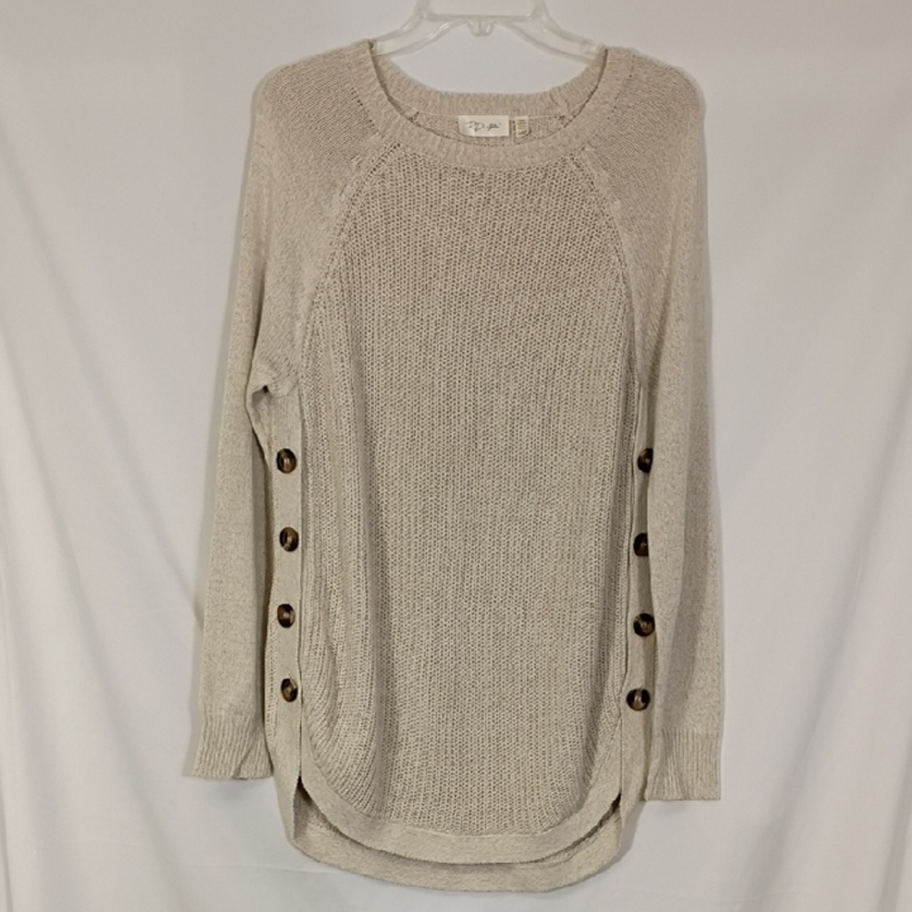 EUC RD Style Rowca Side Button Blend Sweater Women Size Large Long Sleeve Knit